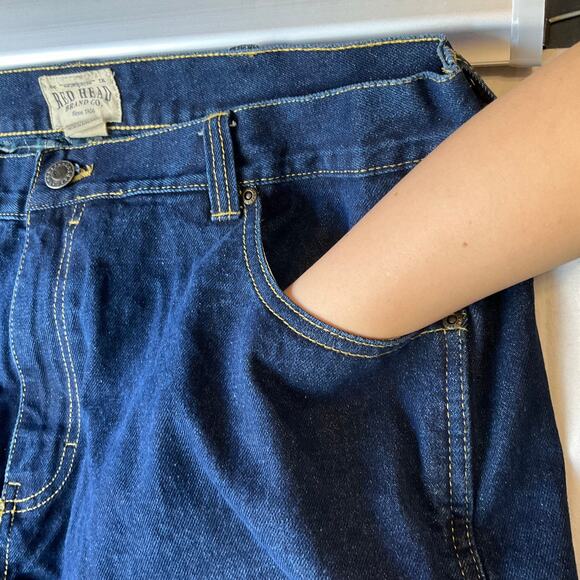 Red Head Men Jeans size 40x34 Blue Mid Rise Straight Leg Heavy Duty with Lining - Picture 7 of 11